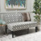 GDF Studio Christopher Knight Home Dejon Modern Stoff Loveseat schwarz matt Charlotte Sitzgelegenheit Muster, Holz, Grau geometrisch