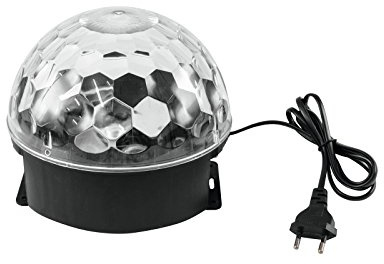 Eurolite LED BC-4 Strahleneffekt | Kompakter Spiegelkugel-Effekt (RGBW+orange+violett) mit leuchtender Kugel