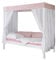 Himmelbett Massivholz Kiefer inkl.Tüll-Set Rosa Weiß