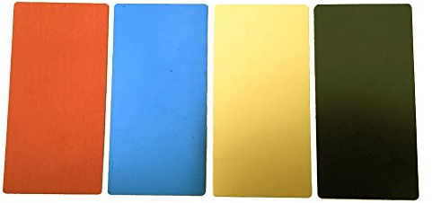 Ebamaz Láminas de grabado con láser de aluminio anodizado, 100 x 50 mm, esquinas redondas con adhesivo (1 color, 1 unidad, en blanco, 4 piezas)