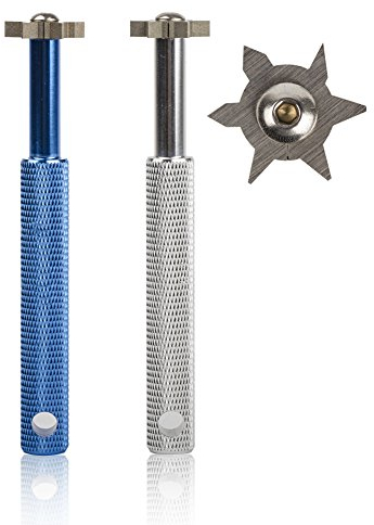 HIFROM Rillenschärfer mit 6 Köpfen – Golfschläger-Rillenschärfer, Nachrillwerkzeug und Reiniger, Ersatz für alle Eisen, Pitching Sand Lob Gap und Approach Wedges und Utility Clubs (blau + Silber)