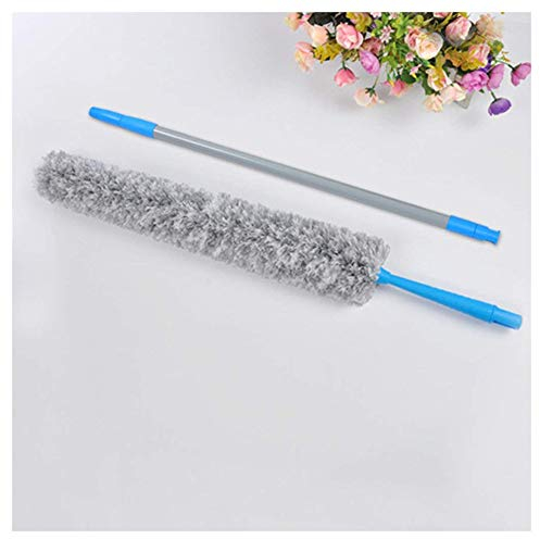 Good Grips Microfibre Duster with Extension Pole Reach 57.6 - 77.6, Bendable, Extendable, Fluffy Feather Duster, Long Handled Duster for Interior Roof, Ceiling Fan - Wet or Dry Use Grey