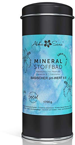 Aloha Sana | Basenbad ohne Zusatz- und Farbstoffe | basisches Pulver aus hawaiianischem Salz (Meersalz) und Lavaerde | Badezusatz für Vollbad, Fußbad, Dusche, Strümpfe und Wickel (1700g)