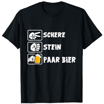 Schere Stein Paar Bier Malle Shirt JGA Saufspruch T Shirt T-Shirt