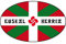 Autocollant Drapeau Basque Euskal Herria sticker ovale - Taille : 4 cm