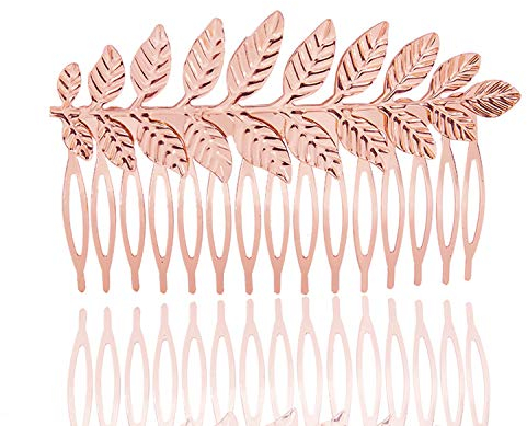 BaubleStar Damen Feder Blatt Haarkämme Filigrane Blätter Förmigen Minimalist Haarschmuck Kopfschmuck Boho Geschenk Schmuck für Frauen Mädchen