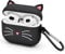 Mouzor Cute AirPods 3 Case (2021), Black Whisker Cat AirPods 3rd Generation (2021) Case Funny 3D Cartoon Animal Shockproof Soft Silicone Charging Case Cover with Carabiner for Kids Girls Women