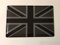 Union Jack Flagge, gewölbter Aufkleber, 70 mm, Schwarz & zweifarbig Grau