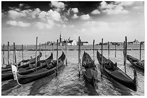 artboxONE Poster 30x20 cm Reise Venedig in Schwarz und Weiß - Bild venedig gondel gondeln