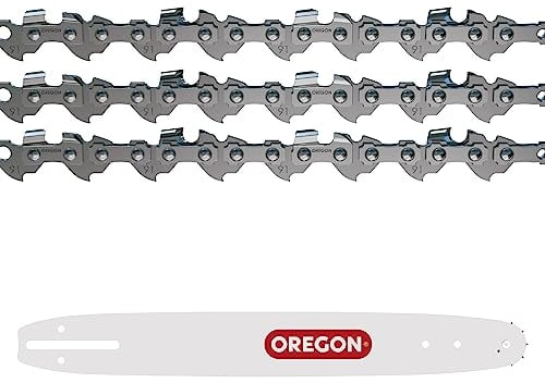 Oregon 3-Pack Sägenkette und 1 Führungsschiene - 3/8 Low Profile, 1.3mm, 52 Antriebsglieder Sägekette und 35cm A041 Schiene, kompatibel mit Husqvarna, Ryobi, Bosch, Echo, Efco, Dolmar