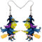 NEWEI Cute Acryl Halloween Hexe Ohrringe Kürbis Dangle für Frauen Mädchen Festival Schmuck Geschenke Charme (Limette)