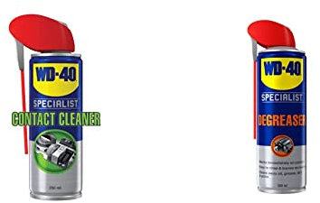 WD-40 44716 WD-40 Specialist Fast Drying Contact Cleaner 250ml and Specialist Degreaser Spray - Professional Strength, Heavy Duty Cleaner & Degreaser For Tough Grease & Grime