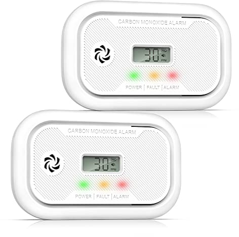 Putogesafe Kohlenmonoxid Melder, 10-Jahres-Batterie, CO-Melder mit LCD-Display und Spitzenwertspeicher für Haus/wohnmobil/Schiff, EN50291 Zertifiziert, Klima Pledge Friendly, 2Stück