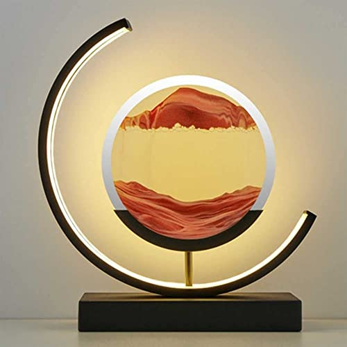 Peinture De Sable Qui Coule 3D, Image D'art De Sable Mobile Paysages De Sable En Mouvement Avec Led, Lampe De Table 3d Avec Cadre De Sable Coulant En Haute Mer, Grands Jouets D'art De Bureau 3.11 (Co