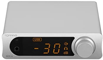 Topping MX3s Amplifier 62W x 2 Class D power amp Subwoofer out 700mW x 2 headphone amp 24-bit/192kHz AKM USB C DAC Bluetooth support Silver
