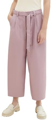 TOM TAILOR Damen Fake-Leder Culotte Hose mit Gürtel, dusty lilac, 34/28