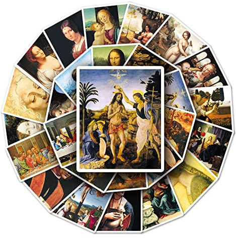 Oil Painting Stickers - 50 PCS, Waterproof for Bottle, Laptop & More, Gift for All Ages