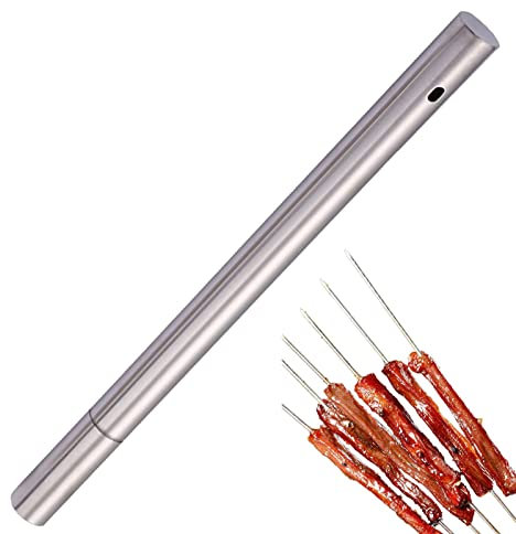 BBQ Utensil Storage,Reusable Skewer Container - Reusable Stainless Barbecue Sticks Organizer with Ventilation Holes for Flat Skewers Fowybe