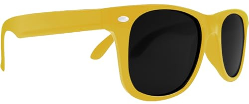 Mustavo Kids Childrens Sunglasses Gloss Finish 100% UV400 Protection Fashion Glasses Fun Vibrant Colours For Ages 3-9 Years Old Boys Girls (Yellow)