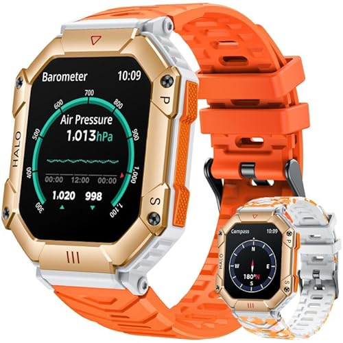Smartwatch Herren Telefonfunktion Fitness Watch: 2,2 Wasserdicht Schrittzähler Uhr Sportuhren aktivitätstracker mit WhatApp Funktion Herzfrequenz armbanduhr mit Blutdruckmessung für Android iPhone