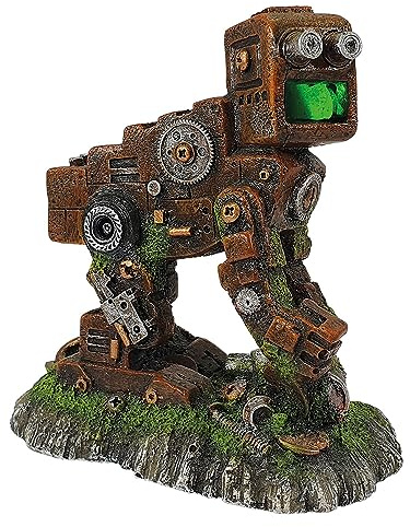 Nobby 28717 Aqua Ornaments SCHROTT Roboter mit LED 14 x 8,7 x 14,7 cm