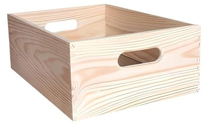 WELL HOME - Caja de almacenaje apilable pino macizo 60x40x15cm