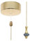 ElekTek Premium Brass Bathroom Light Pull Cord Switch Kit - Blue Disc Brass Chain
