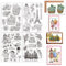 GLOBLELAND 4 Blatt Klare Stempel Mit Sukkulenten Pflanze Für Die Kartenherstellung 11x16 cm Moderner Mensch Transparente Stempel Aus Silikon Siegel Für DIY Scrapbooking