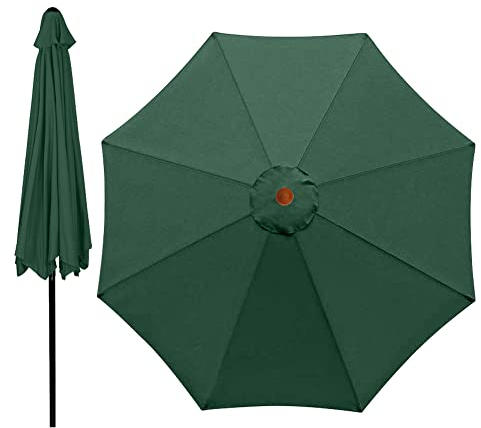 Copertura di ricambio per ombrellone, 300 cm, 8 costole, impermeabile, protezione UV, copertura per ombrellone, per il mercato esterno, per il tavolo, baldacchino, in tessuto di ricambio, senza