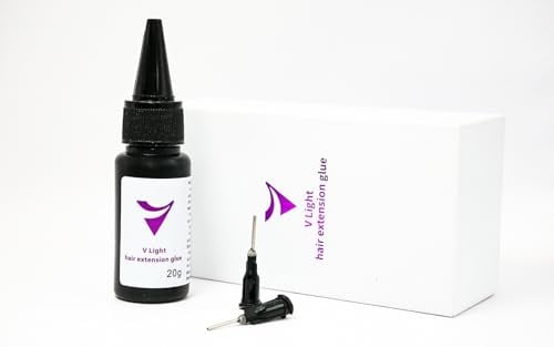 V-Light - Haarkleber fur Extensions | Einfach und leicht | Haarverlängerungen | Haarverlängerung UV-Kleber | Haarverdichtung für Damen und Mädchen | Geeignet für alle Haarstrukturen und Frisuren 20mg