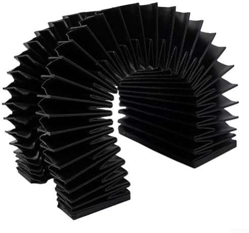 HpLive CNC-Staubschutztuch, CNC-Maschinenschutz, HGR20 Balg-Linearführungsschiene, gedehnte Länge, schwarz (gedehnte Länge 600 mm)