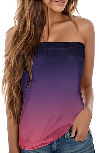 Oberteil Damen Elegant Sexy Sexy Trägerlos T-Shirt Oberteile Tanktop Backless Fließendes Schulterfreies Oberteil Strand Trägerloses Top Strassenmode Für Frauen Mädchen