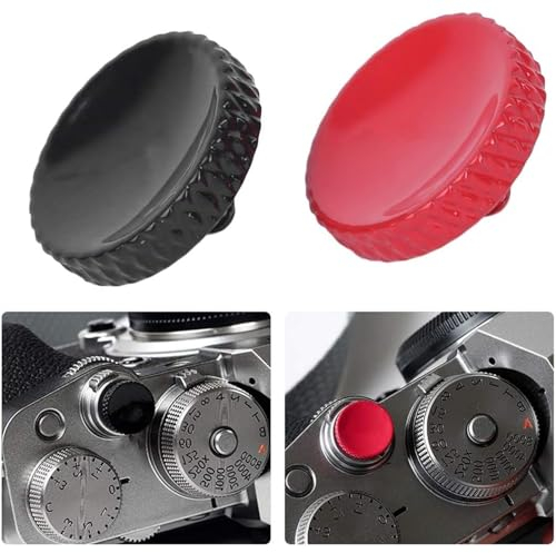 2 Stück Auslöseknopf für Fuji, Metall Messing Weichen Auslöseknopf Kamera-Taste Geeignet, Universal Konkaver Oberfläche Auslöseknopf, Soft Release Button für Fujifilm Leica Canon Nikon Sony Olympus
