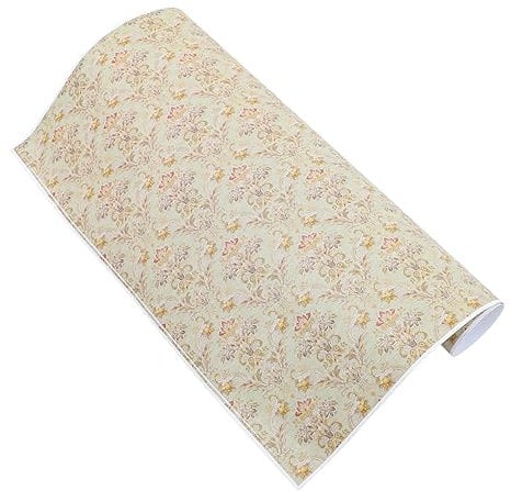 Vaguelly Mini House Wallpaper Stickers Floral Design Adhesive Wallpaper for Dollhouse Peel and Stick Mini Wallpaper Dollhouse Accessory 1pc