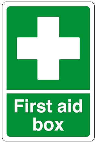 Cassetta di pronto soccorso, cartello di sicurezza, adesivo di pronto soccorso, kit di pronto soccorso, dibond in alluminio da 3 mm, per uso interno/esterno (400 mm x 300 mm), distanza di