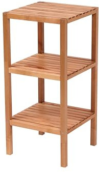Schinaud 3-Tier Bamboo Bookshelf, Free-Standing Shelving Unit, Wooden Storage Shelves,Multifunctional Shelving Unit for Bathroom, Kitchen, W37×D37×H79.5 cm (Natural Brown)