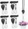 4 Stück Verstellbarer Seil Ratsche, Abspannseile mit Seilspanner, Alluring Ratchet Hanger, Reflektierend Leichte Abspannleine Zeltschnur mit Haken für Campingzelte, Markisen (Schwarz, 4mm*2M)