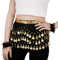 Bauchtanz Rock, Fasching Bauchtanz Kostüm Gürtel mit Goldmünzen, Schwarzer Schal Frauentanz Kostüm Foulard Bauchtanz Kleid für Frauen Mädchen Zumba Yoga-128gold