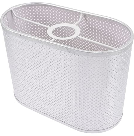 HOMSFOU Pantalla De Lámpara De Tela Ovalada Plata Para Mesa y Lámpara De Pie Cubierta Ligera y Duradera Para Hogar y Oficina 1 Unidad Uso Interior