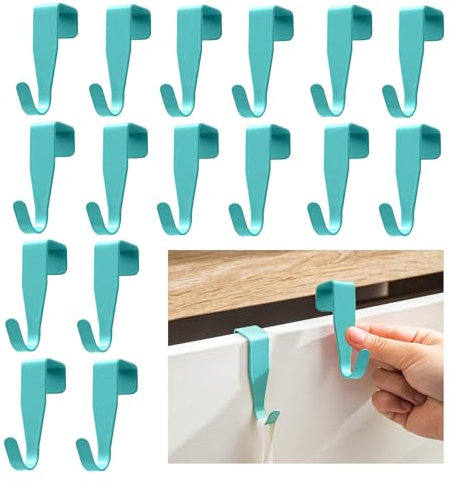 Ruikdly 16 Stück Türhaken Zum Einhängen,Türhaken Blaue,Fensterhaken Haken zum Einhängen,Garderobenhaken aus Edelstahl,für Kleiderhaken, Bad, Schranktür und Zimmertür