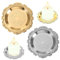 EIHI 2 Stück Kerzenteller, Kerzenhalter Stumpenkerzen Metall, Runde Kerzenuntersetzer, Rundes Tablett 10cm, Candle Holder für Hochzeit, Festliche Dekoration (Golden+ Silber)