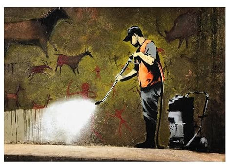 KunstLoft Tapete 'Banksy's Art of the Stone Age' 250x175cm Fototapete modern