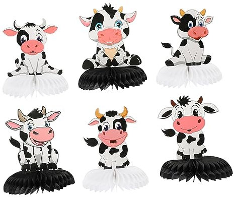 Vaguelly Paper Honeycomb Cow Decorations Party Table Centerpieces Honeycomb Decors for Kids