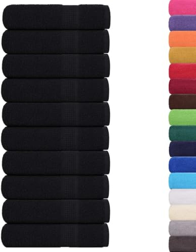 vidaXL Duschtücher FROGN 10 STK. Schwarz 70x140 cm 360 g/m²