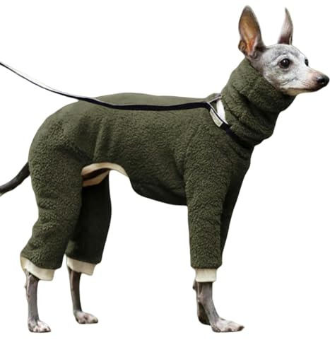 HGRYNDRO Hundebekleidung Winter Jumper Pyjamas Onesie Ganzkörperjacke Mit Beinen Warme Hundekleidung Winddichtem Gemütlicher Overall Outfit-ArmyGreen-XXL
