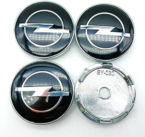 WQFWSD 4 Stück Nabendeckel für Opel Astra H G J Insignia Mokka Zafira Corsa 60mm, Radnabenkappen, Nabenkappen, Felgenkappen, Wasserdicht Radnabenabdeckung, Staubdicht Felgendeckel