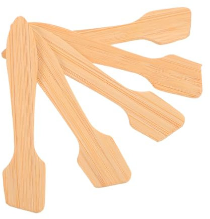 Ipetboom 5pcs Bamboo Facial Mask Spatulas Mini Cosmetic Makeup Scoops Professional Mask Applicator Spatula Set for Skincare and Face Mixing