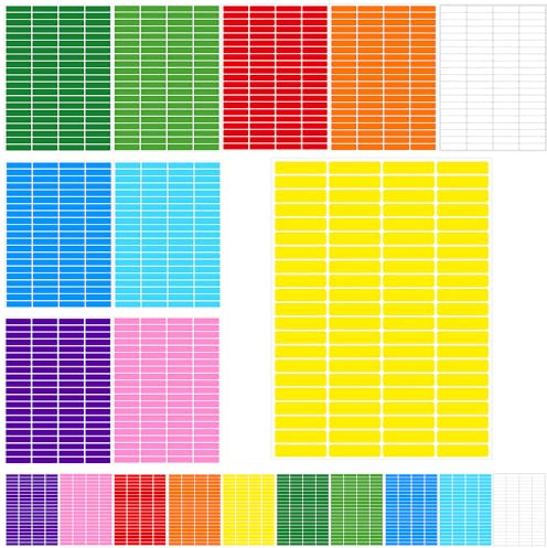 WYAN 1680 Stück Aufkleber Bunt, Kleine Klebeetiketten, Adressaufkleber, Klebeetiketten, Selbstklebende Etiketten Beschreibbare für Gläser, Ordner, Schule, Büro, Küche(10 Farben, 45 * 10mm)
