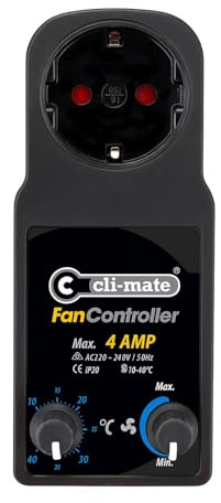 Weedness Cli-Mate Fancontroller 4A - Klimasteuerung Grow Anbau Indoor Lüfter Box Controller Zelt