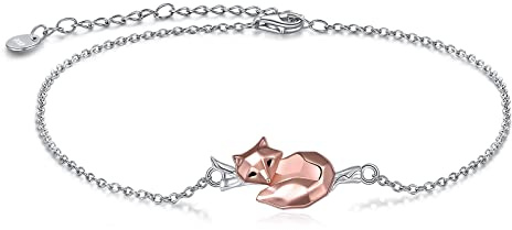YAFEINI Schwein/Fuchs Armband 925 Sterling Silber Ast Origami Schwein Armband Schmuck Geschenke für Deman Mutter Ehefrau